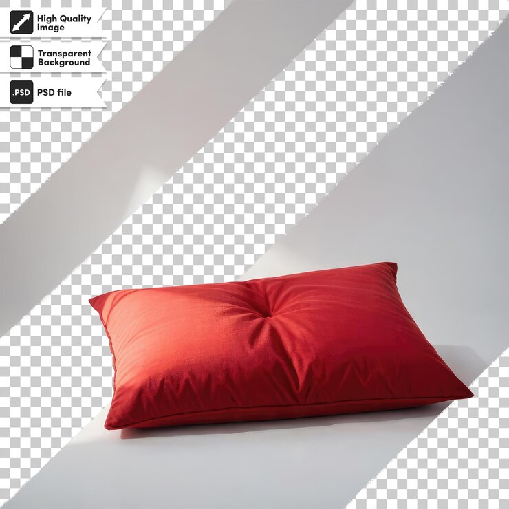 PSD almohada psd en fondo transparente con capa de máscara editable