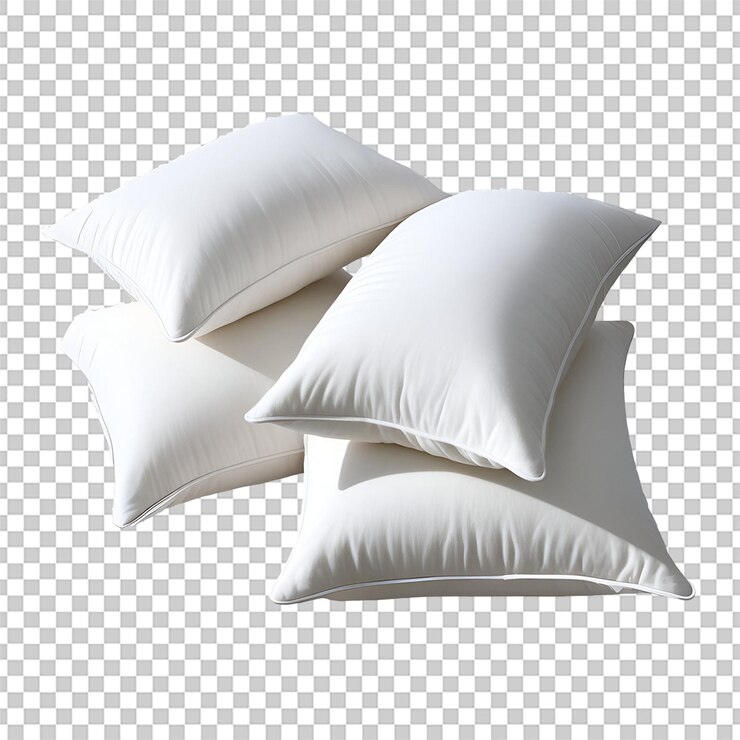 PSD almohadas blancas diseño suave y acogedor aislado en fondo transparente en formatos png y psd
