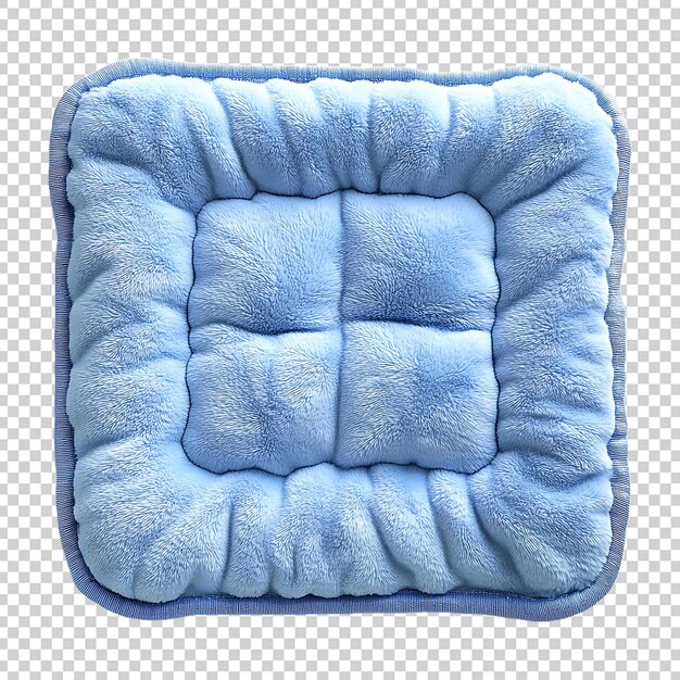 Una almohadilla azul claro suave aislada sobre un fondo transparente