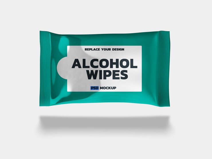 Alocohol Wipes 3D Rendering Mockup Design