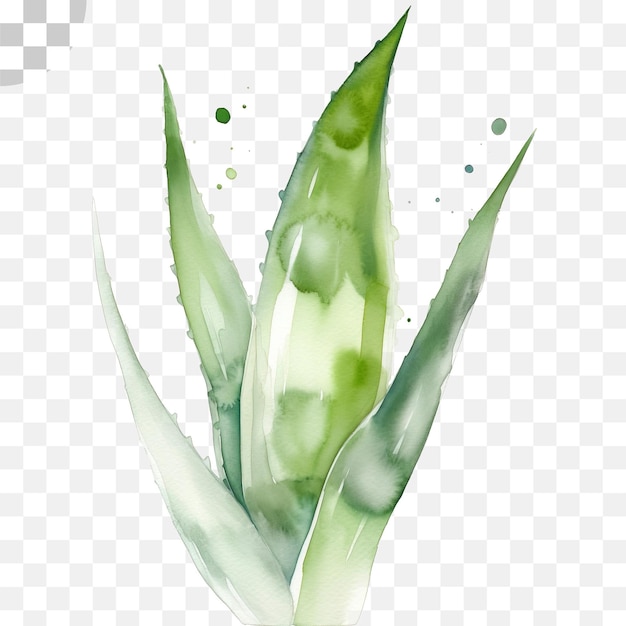 Aloe vera aquarell durchsichtiger hintergrund