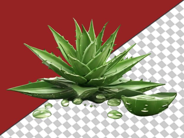 PSD aloe vera colocado sobre un fondo transparente