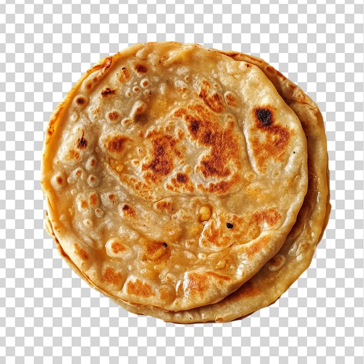PSD aloo paratha aislado en un fondo transparente