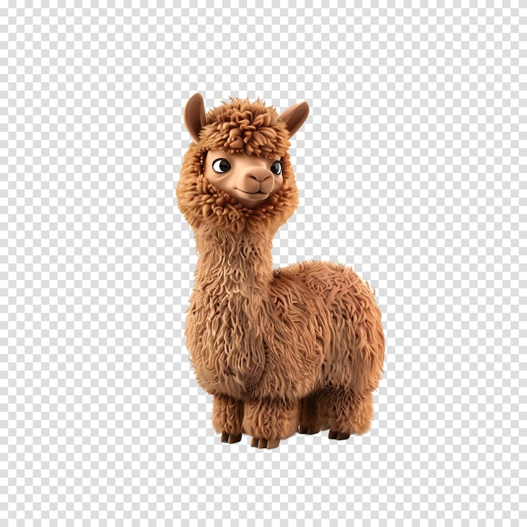 PSD alpaca aislada sobre un fondo transparente