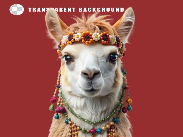 PSD alpaca est un mammifère sur fond transparent.