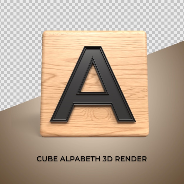 Alphabet 3d Un Cube En Bois En Bois Pour Les Entreprises