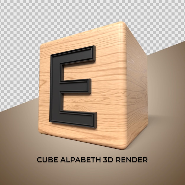Alphabet 3d E Cube En Bois En Bois Pour Les Entreprises