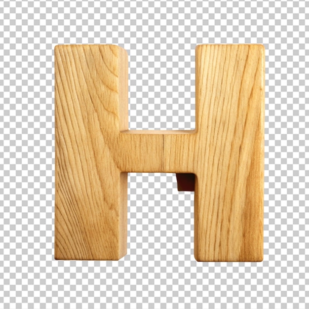 PSD alphabet 3d holzbuchstabe h
