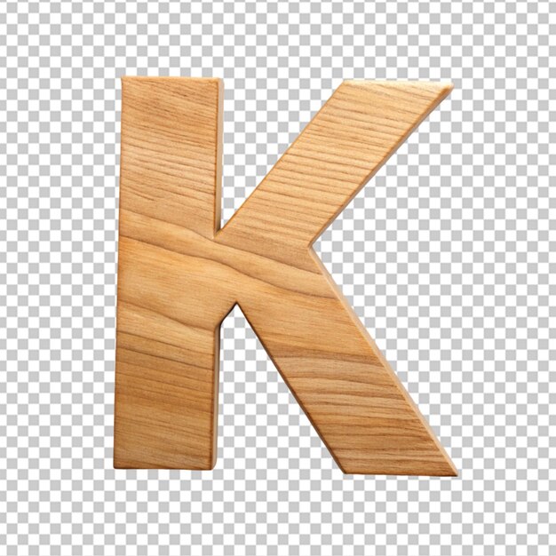 PSD alphabet 3d holzbuchstabe k