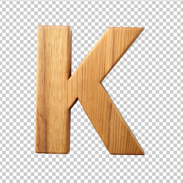 PSD alphabet 3d holzbuchstabe k