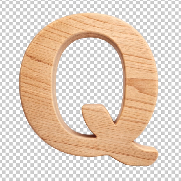 PSD alphabet 3d holzbuchstaben q