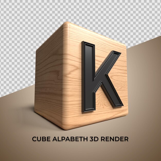 Alphabet 3d K Cube En Bois En Bois Pour Les Entreprises