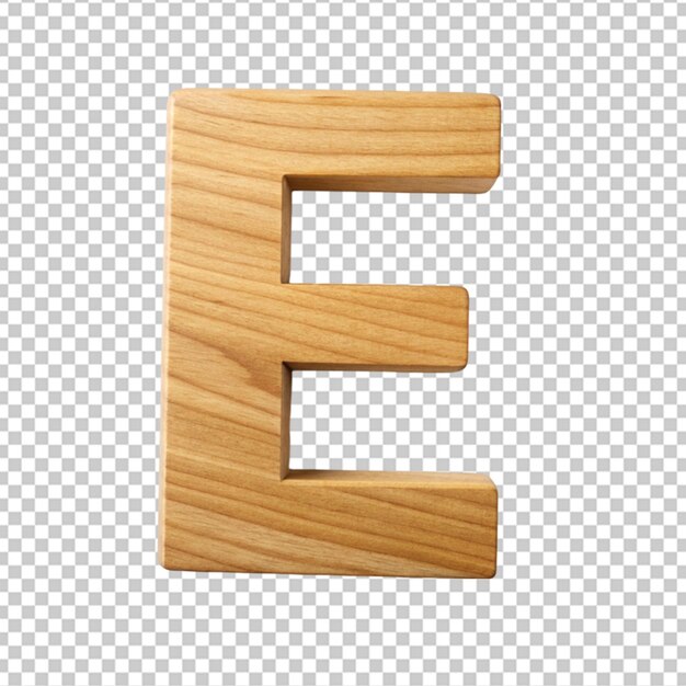 PSD alphabet en 3d avec la lettre en bois e