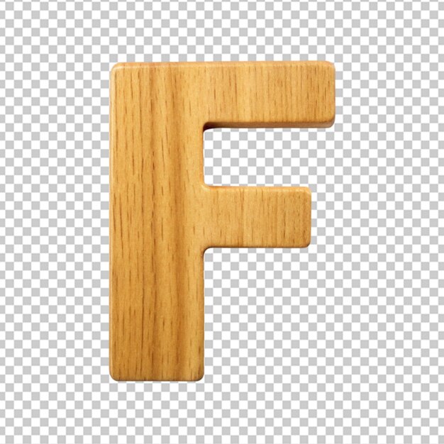 PSD alphabet en 3d avec la lettre en bois f