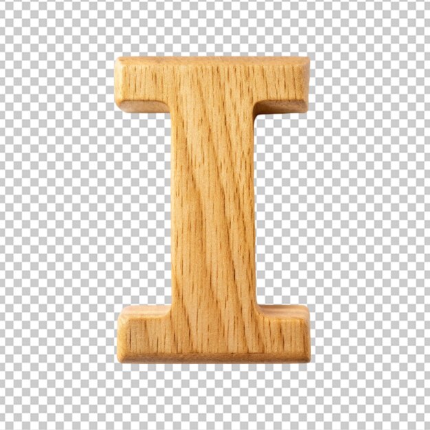 PSD alphabet en 3d avec une lettre en bois i