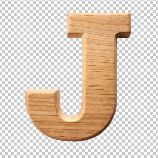 PSD alphabet 3d avec la lettre en bois j