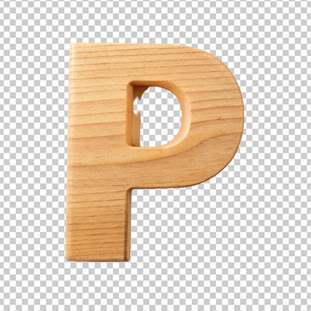 PSD alphabet en 3d avec la lettre en bois p