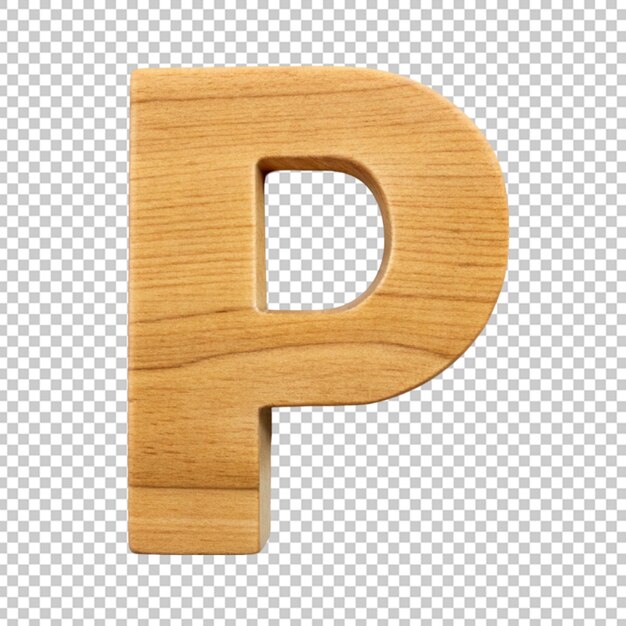 PSD alphabet en 3d avec la lettre en bois p