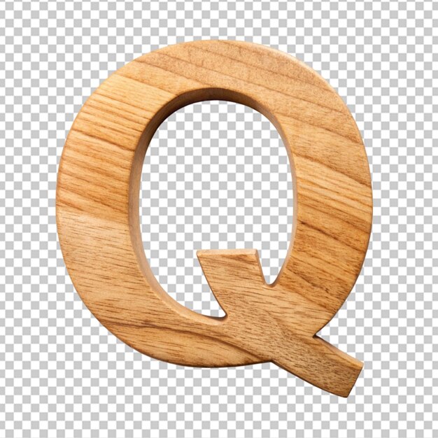 PSD alphabet en 3d avec la lettre en bois q