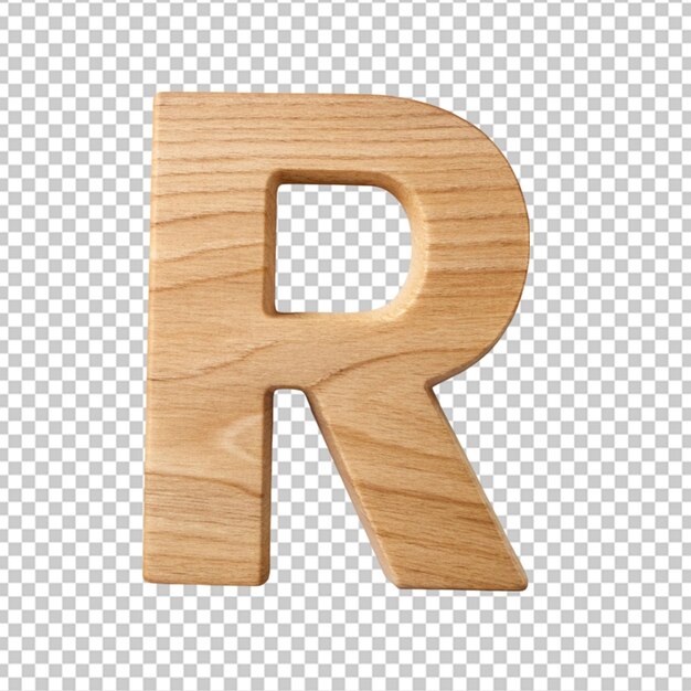 PSD alphabet 3d avec la lettre en bois r