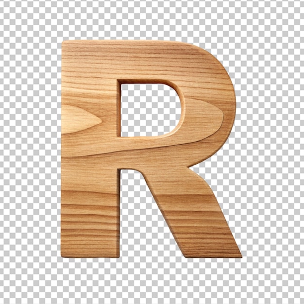 PSD alphabet 3d avec la lettre en bois r