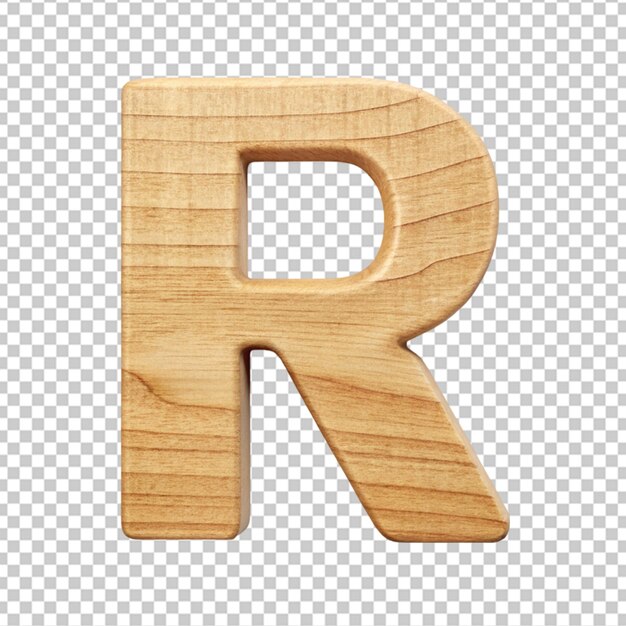 PSD alphabet 3d avec la lettre en bois r