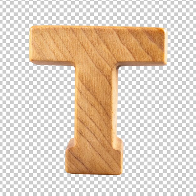 PSD alphabet en 3d avec la lettre en bois t