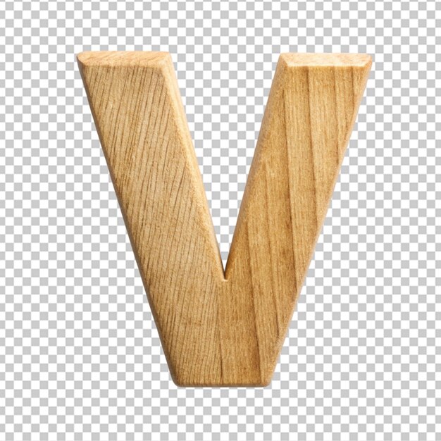 PSD alphabet 3d avec une lettre en bois v