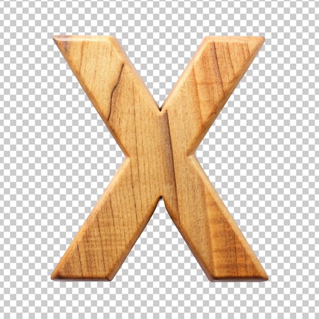 PSD alphabet en 3d avec une lettre en bois x