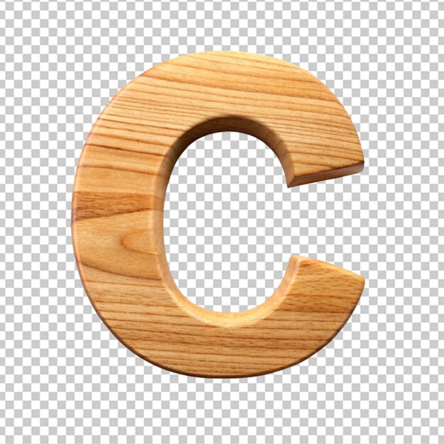 PSD alphabet 3d avec la lettre en bois c