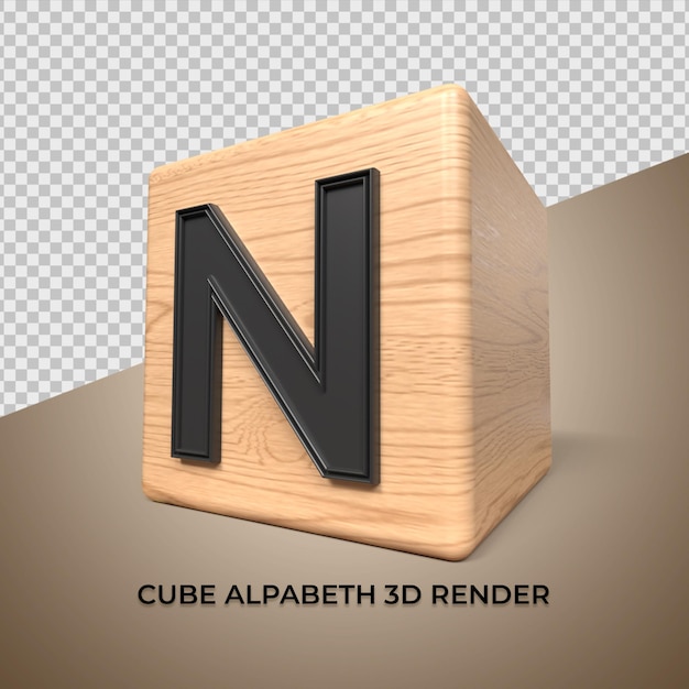 Alphabet 3d N Cube En Bois En Bois Pour Les Entreprises