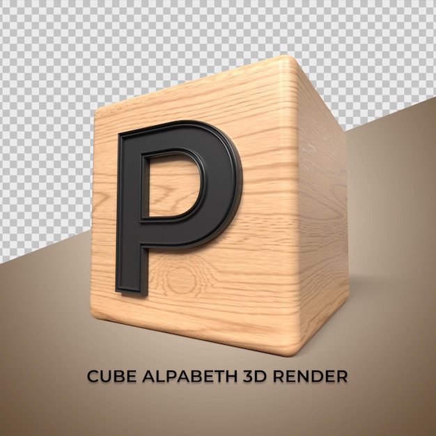 Alphabet 3d P Cube En Bois En Bois Pour Les Entreprises