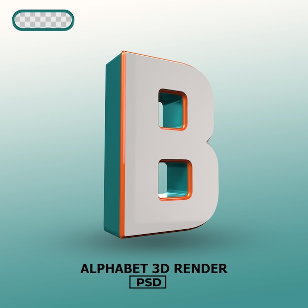 PSD alphabet 3d render 00b