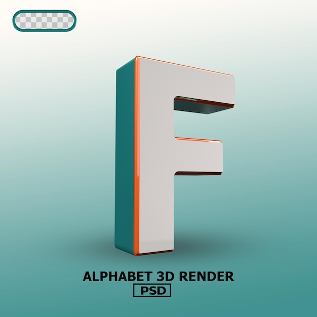 PSD alphabet 3d render 00f