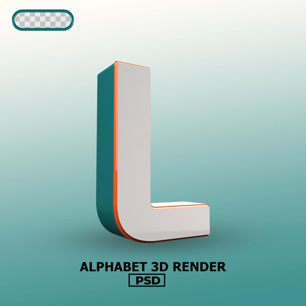 Alphabet 3D Render 00L