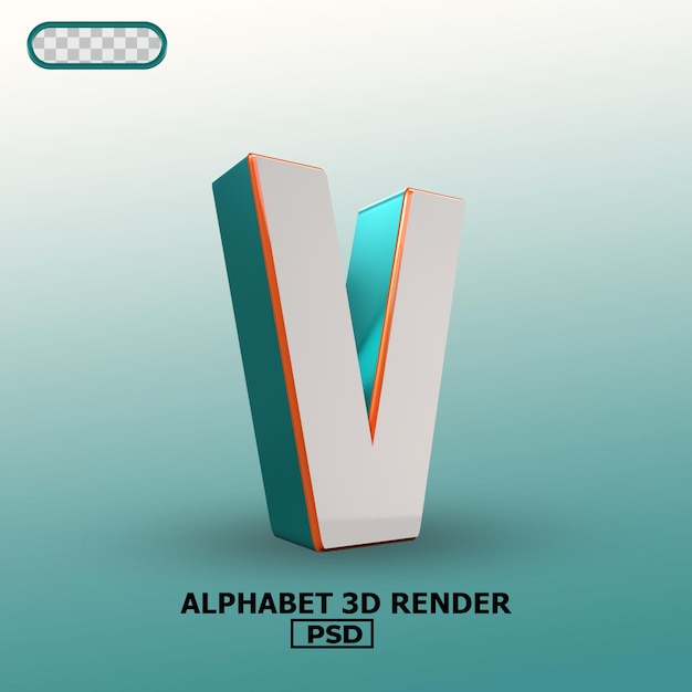 PSD alphabet 3d render 00v