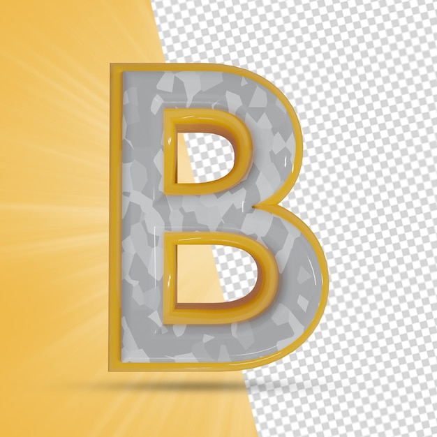 Alphabet 3d render buchstabe b