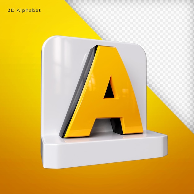 Alphabet 3D render Premium PSD