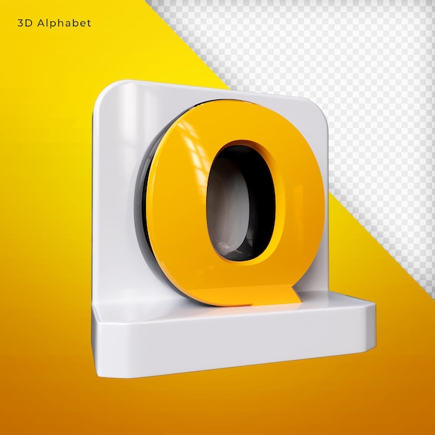 Alphabet 3D render Premium PSD