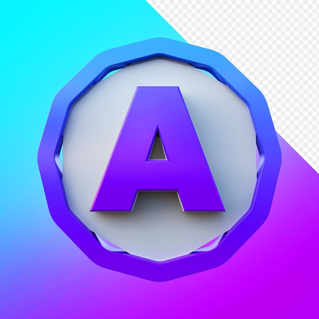 PSD alphabet 3d render premium