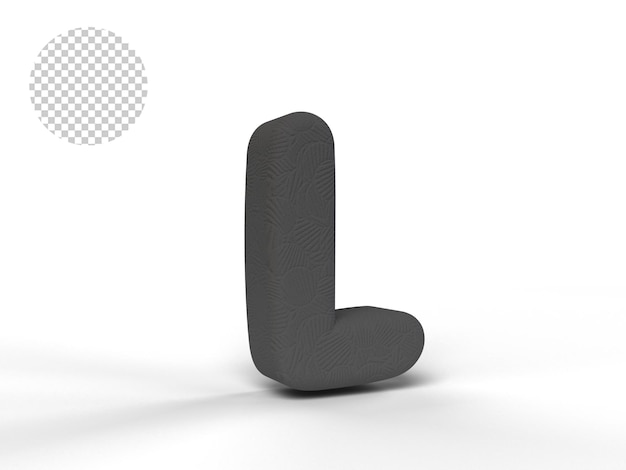 Alphabet 3d Avec Texture Noire - Rendu 3d