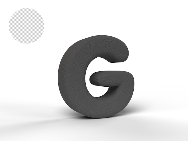 Alphabet 3d Avec Texture Noire - Rendu 3d