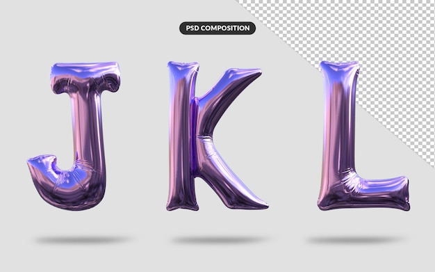 Alphabet-Ballons 3D-Rendering