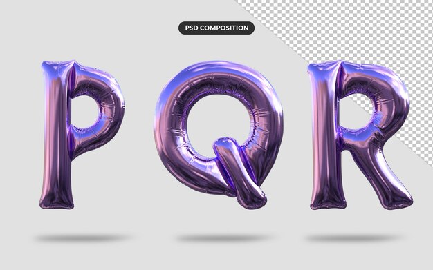Alphabet-Ballons 3D-Rendering