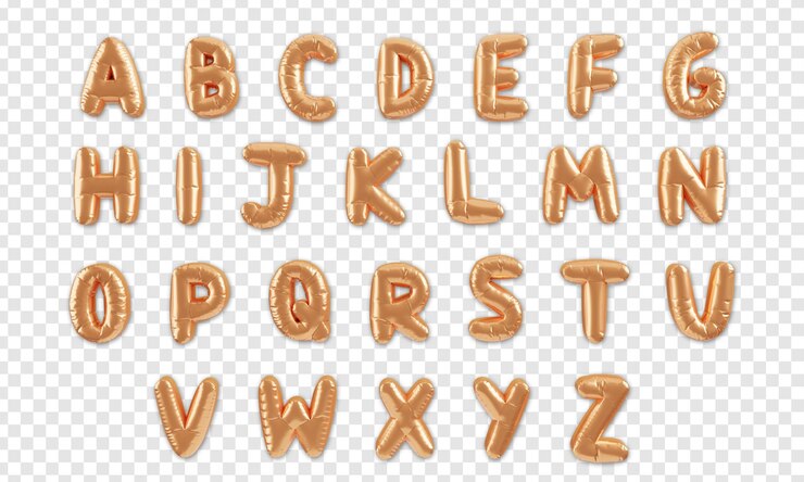Alphabet de ballons d'or