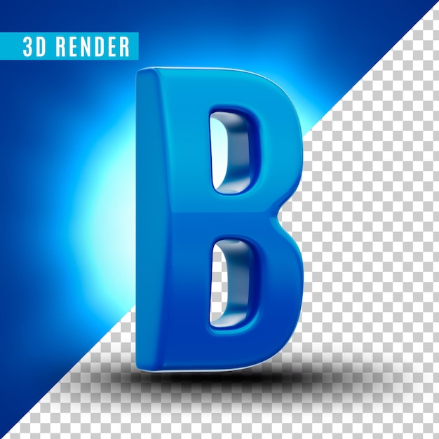 Alphabet Bleu Brillant Avec Peinture Métallisée Réaliste Psd Premium