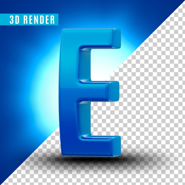 Alphabet bleu brillant avec peinture métallisée réaliste