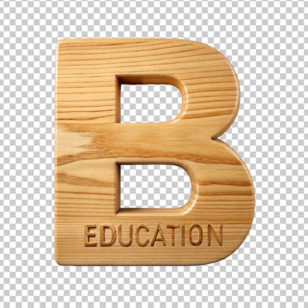 PSD alphabet en bois 3d avec la lettre b