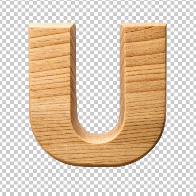 PSD alphabet en bois 3d avec la lettre u