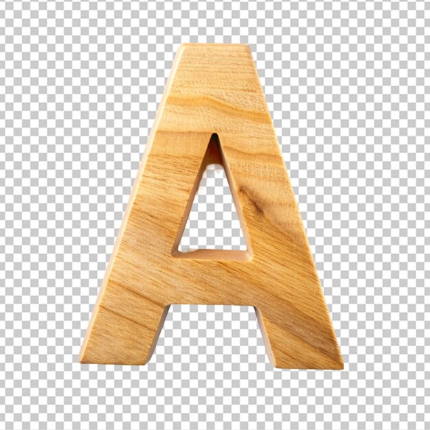 PSD alphabet en bois 3d avec la lettre a